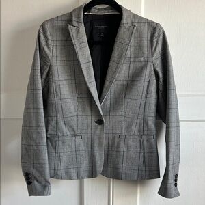 Banana Republic Charcoal Checkered Blazer